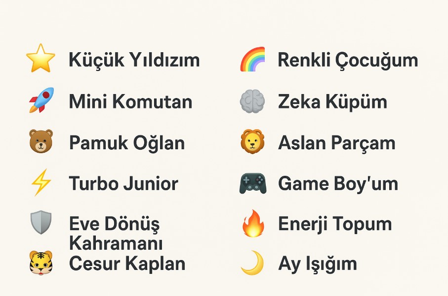 oğlunu telefona kaydetme isimleri